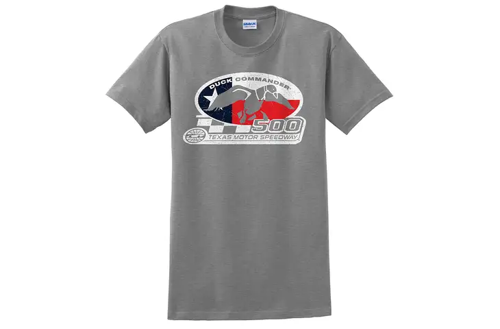 Duck Commander DS500TFX07Texas Flag T-Shirt Short Sleeve Gray Cotton 10Pk